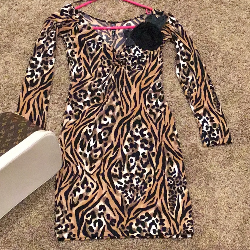 Animal print mini dress